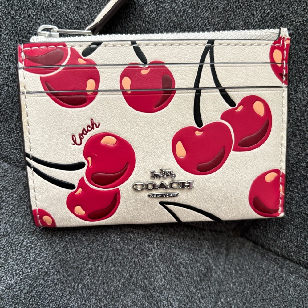 Coach Cherry Print Card Holder